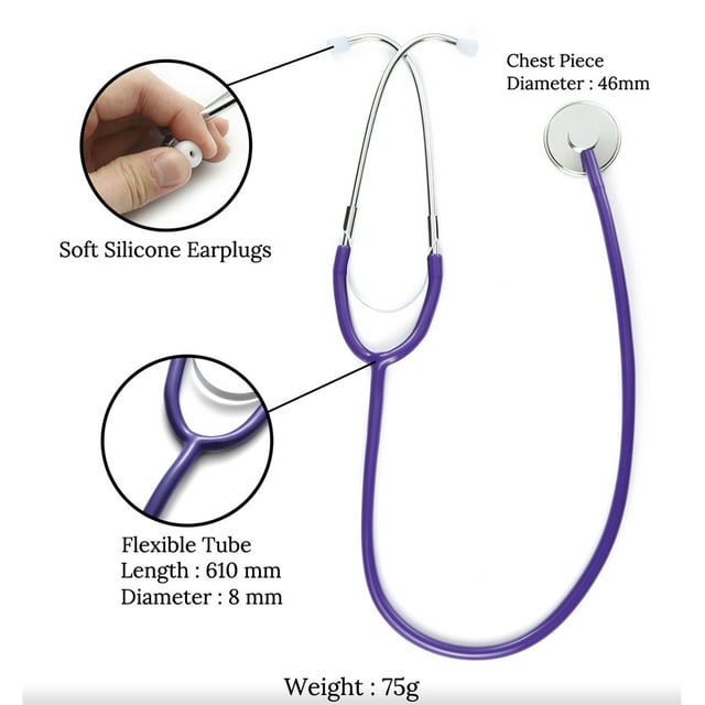 Professional Cardiology Stethoscope Doctor Equipment Portable Stethoscope Professional Cardiology Stethoscope Doctor Equipment Student Vet Nurse Device
