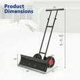thumbnail image 3 of Costway 36" Snow Shovel Pusher with 10" Inflatable Wheels Adjustable Handle & Head Black, 3 of 10