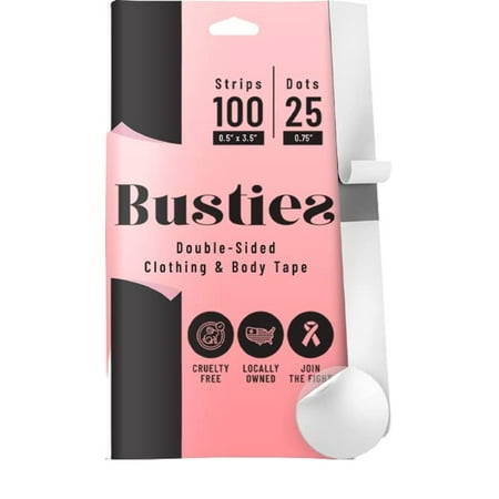 Skin Fabric Tape 100 Strips 25 Dots Avoid Fashion Mishaps Double Sided Dress Clothing Tape for Skin