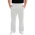 thumbnail image 2 of GrmtClth Mens Sweatpants Wide Leg Baggy Open Bottom Elastic Waistband Casual Lounge Athletic Track Pants with Convenient Side Pockets White XL, 2 of 4