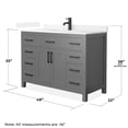 thumbnail image 4 of Beckett 48" Dark Gray Single Vanity & White Quartz Top (1-Hole) & Black Trim, 4 of 5