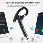 Bluetooth Headset Wireless Business Bluetooth V5.0 Earpiece Headphone Hands-Free Earphones with Noise Cancellation Compatible with Cell Phones for Office/Work Out/Truck