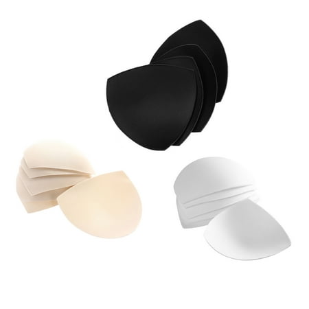 

6 Pairs Women Removable Bra Spongy Pad Bra Inserts Pads For Swimwear Sports White Black Skin Color