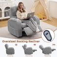 thumbnail image 6 of BaseBeauty 26" Swivel Electric Recliners, Swivel Rocker Recliner with Cup Holders and Storage, Nursery Recliner Glider Chair with Adjustable Headrest, White, 6 of 8