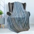 thumbnail image 4 of Fence Soft Flannel Fleece Throw Blanket, Old Painted Rustic Wooden Planks Vintage Naturally Weathered Destruction, Cozy Plush for Indoor and Outdoor Use, 60" x 80", Pale Azure Blue Dust, by Ambesonne, 4 of 5