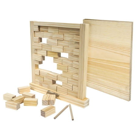 Franklin Sports Giant Wood Block Tumbling Game - Brick Blocks Wooden Tower Game for Kids and Adults - Fun Indoor + Outdoor Party Game - Great Toy for Kids