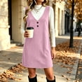 thumbnail image 2 of Liuinsasek Fall Dress for Women Fashion Sleeveless Suede V-Neck Simple and Classic Short Dress with Pockets Daily Casual Warm Outfits, 2 of 9
