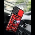 thumbnail image 4 of APPLE IPHONE 15 PRO MAX Phone Cases, Kickstand Ring Holder with Slide Camera Cover TPU Magnetic Car Mount for APPLE IPHONE 15 PRO MAX In Red, 4 of 4