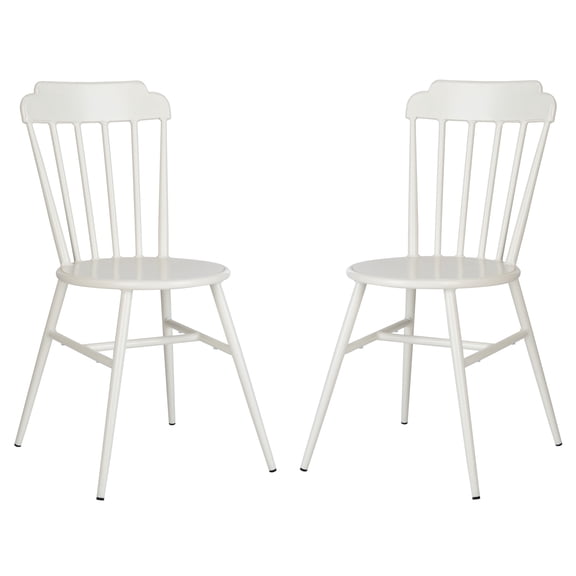 SAFAVIEH Broderick Outdoor Patio Side Chair, Matte White, Set of 2