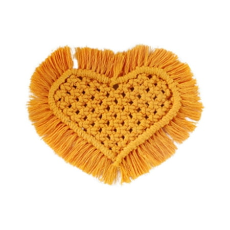 

Opolski Cup Mat Eco-friendly Heart Shape Cotton Rope Handmade Heat Insulated Coasters for Home