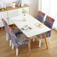 thumbnail image 3 of Set of 4 Stretch Dining Chair Covers, Bohemian Style Polyester Slipcovers Featuring Retro, Vintage, Nordic Style, Tribal Style, Rustic, Artistic Patterns, Washable and Removable, 3 of 6