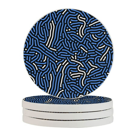 

Circular Drink Coasters Set Colorful Seamless Background Beautiful Home Decor Diatomite Heat-Resistant Diatomite Protect Table Countertop