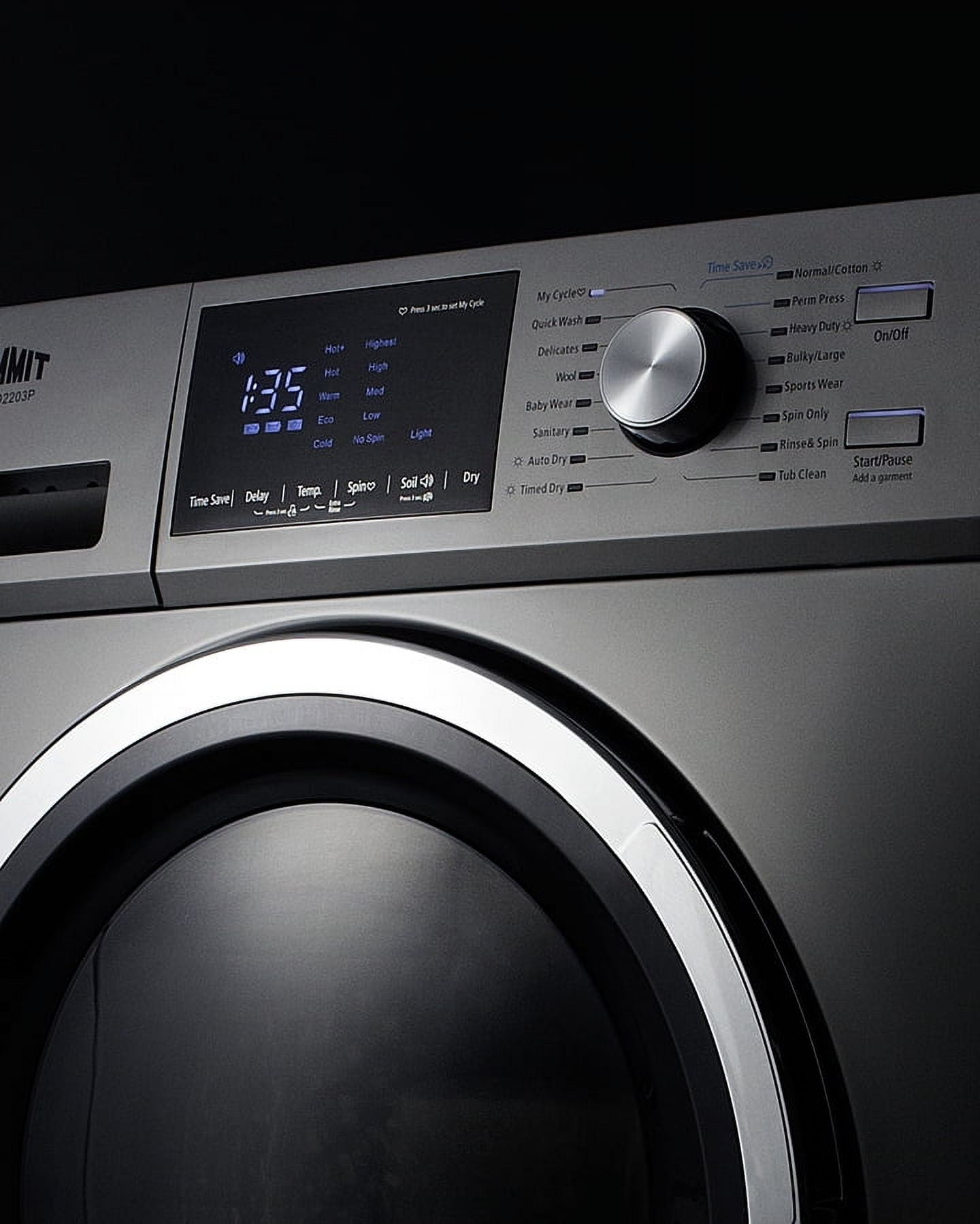 24" Wide 115V Washer/Dryer Combo, Stainless Steel Look