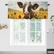 thumbnail image 2 of Cortinas con estampado de vacas divertidas, cenefas para ventana con diseño de animales de granja, granja, vida silvestre occidental, girasol, bolsillo para barra, cenefa para ventana para sala de, 2 of 6