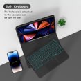 thumbnail image 2 of Clavier Sans Fil Rétroéclairé USB avec Étui de Protection en Cuir PU pour Tablette Compatible avec Air3 10.5 Po/pro 10.5 Po(2017)/ 7 10.2 Po(2019)/ 8 10.2 Po(2019)/ 9 10.2 Po(2020) Type 2, 2 of 7