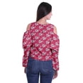 thumbnail image 4 of Moomaya Cold Shoulder Tops Shirts For Women Printed Casual Blouse Short Top, 4 of 4