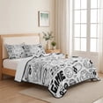 thumbnail image 5 of King Quilt Set 96''x106'', Black White Video Game Lightweight Bedspread Coverlet with 2 Pillow Shams, Console Computer Gaming Sketch Style Breathable All Season Quilt Bedding for Bedroom/Guest Room, 5 of 9