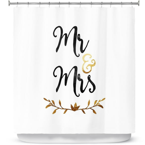 Shower Curtains 70" x 93" from DiaNoche Designs by Zara Martina - Mr. And Mrs. Black Gold