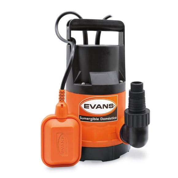 Bomba Sumergible Evans 10m 110v 1.25 Llenado Tinaco 1-2niv Naranja
