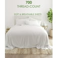 thumbnail image 2 of 700-TC Queen Size 4PC Sheet Set - Premium 700-Thread-Count 100% Egyptian Cotton, Fit Upto 12 inches Deep Pockets Mattress - White, 2 of 7