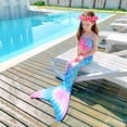 thumbnail image 3 of Girls Swimming Mermaid Tail Kids Mermaid Swimsuits Sea Costume 9-10Years, 3 of 6