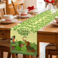 thumbnail image 5 of Yellow St. Patrick's Day Cotton Linen Table Runner for Dining Kitchen, Green Lucky Clovers Dog Wedding Outdoor Party Tablerunners Decoration, Dresser Scarf Coffee Tablecloth Runners 13x60 Inches, 5 of 9