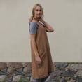 thumbnail image 4 of Women’s Pinafore Square Apron Baking Cooking Gardening Works Cross Back Cotton/Linen Blend Dress with 2 Pockets, 4 of 7