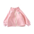 thumbnail image 3 of Wilark Girls Fleece Zip Up Jackets Stand Collar Long SLeeve Relaxed Fit Casual Fashion Lightweight Fall Coat Pink 8, 3 of 6