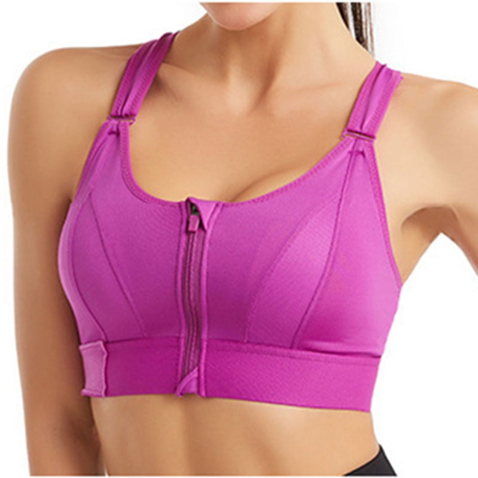 KCLQTK Ms. sports bras cross acyclic zipper sports jacket female underwear  fitness shockproof Feminino vest underwear vest (color: purple size: L)  (Color : Beige, Size : Medium) price in Saudi Arabia