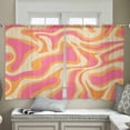 thumbnail image 4 of Pink Orange Sheer Curtains 54 Inches Length 2 Panels Set, Window Sheer Curtains for Living Room/Bedroom, Art Abstract Modern Geometric Light Filtering Rod Pocket Curtain 52'' x 54'' x 2, 4 of 7