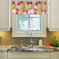 thumbnail image 2 of Yayeee Kitchen Valance Rod Pocket 54" x 18" Living Room Window Curtain, Floral Raspberries, 2 of 6