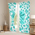 thumbnail image 3 of Homewish Dreamy Cartoon Bow Black Out Curtains, Cyan Leopard Cheetah Print Curtains Pack of 2 (42x63 Each), Teens Kids Girls Women Bedroom Curtains, Black Out Curtains Decor, 3 of 6