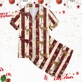 thumbnail image 4 of sdbrld Girls Christmas Pajamas Button Up Top & Shorts Matching Pjs Set Kids Sleepwear Set Xmas Gift for Children Sizes 10-11 Years, 4 of 5