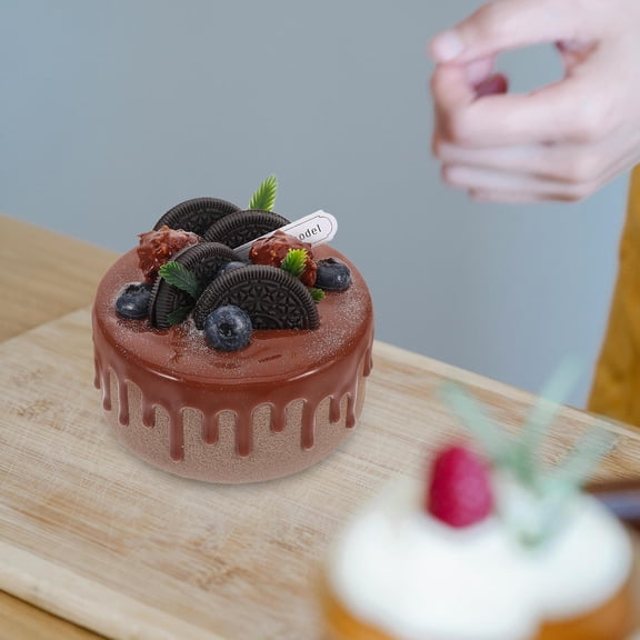 Luxshiny Multicolor Artificial Birthday Cake Model for Photoshoots, Kitchen Decoration, and Realistic Food Display Prop