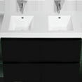 thumbnail image 5 of Resenkos Wall Cabinet, Wall Mount Cabinet,72" Wall-Mounted Bathroom Storage Vanity Cabinet with Sink,2 Resin Top Basin and 4 Soft Close Drawers, Glossy Black, 5 of 14