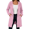 thumbnail image 2 of Smsaxvxz Womens Zip Up Hoodies Comfortable Solid Long Sleeve Sweatshirts Casual Jackets with Pockets Pink L, 2 of 9
