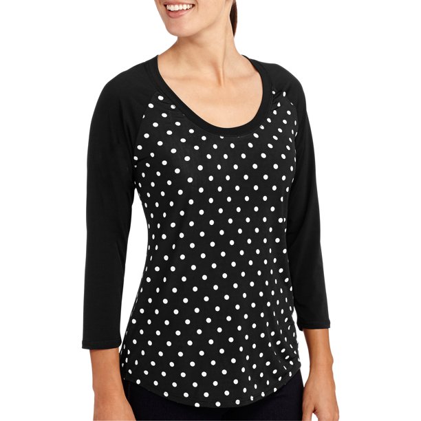 Aqua Blue Women's Scoop Neck Baseball TShirt