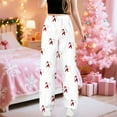 thumbnail image 5 of KHONTS Women's Christmas Comfy Pajamas Drawstring Stretch Floral Print Long Wide Leg Lounge Pants E L, 5 of 6