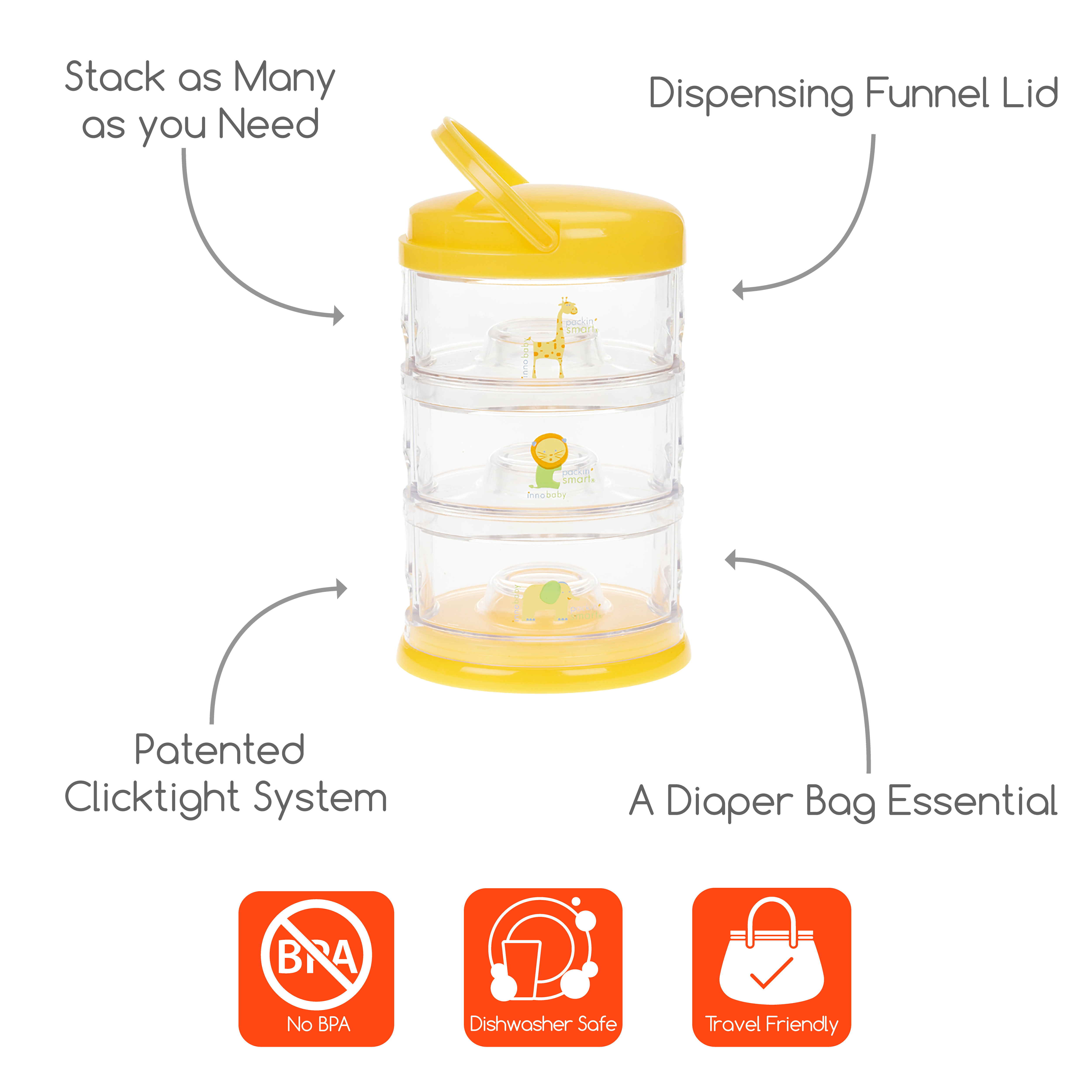 Innobaby Packin' Smart 3-Tier Stackable and Portable Storage