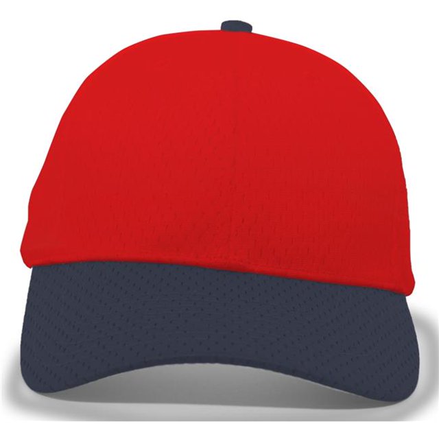 Pacific Headwear 805M.405.OS Coolport Mesh Hook & Loop Adjustable Cap, Red & Navy - One Size