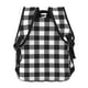 thumbnail image 4 of Fotbe Black White Plaid Mochila Casual con Estampado para Escuela, Viajes y Actividades al Aire Libre - Duradera, Ligera y Cómoda, 4 of 5