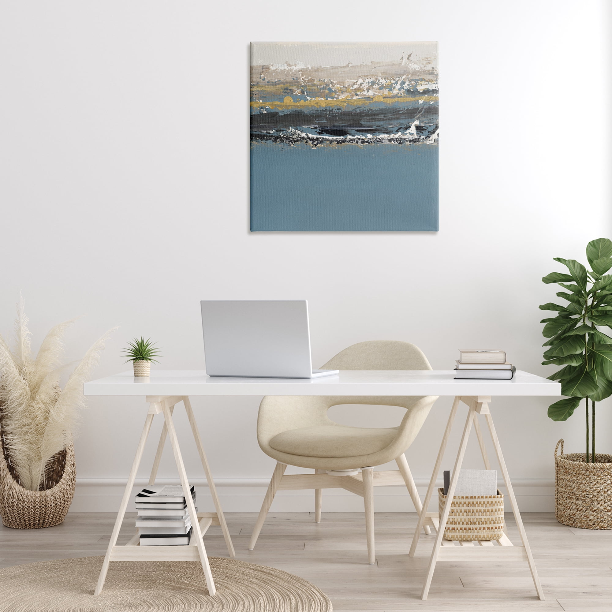 Stupell Industries Paint Streaked Abstraction Abstract Painting Gallery Wrapped Canvas Art Print Wall Art, 30 x 30