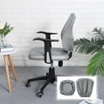thumbnail image 4 of Funda para silla de oficina, funda para sillón, elástica, antideslizante, color sólido, a prueba de polvo para grigio, 4 of 7