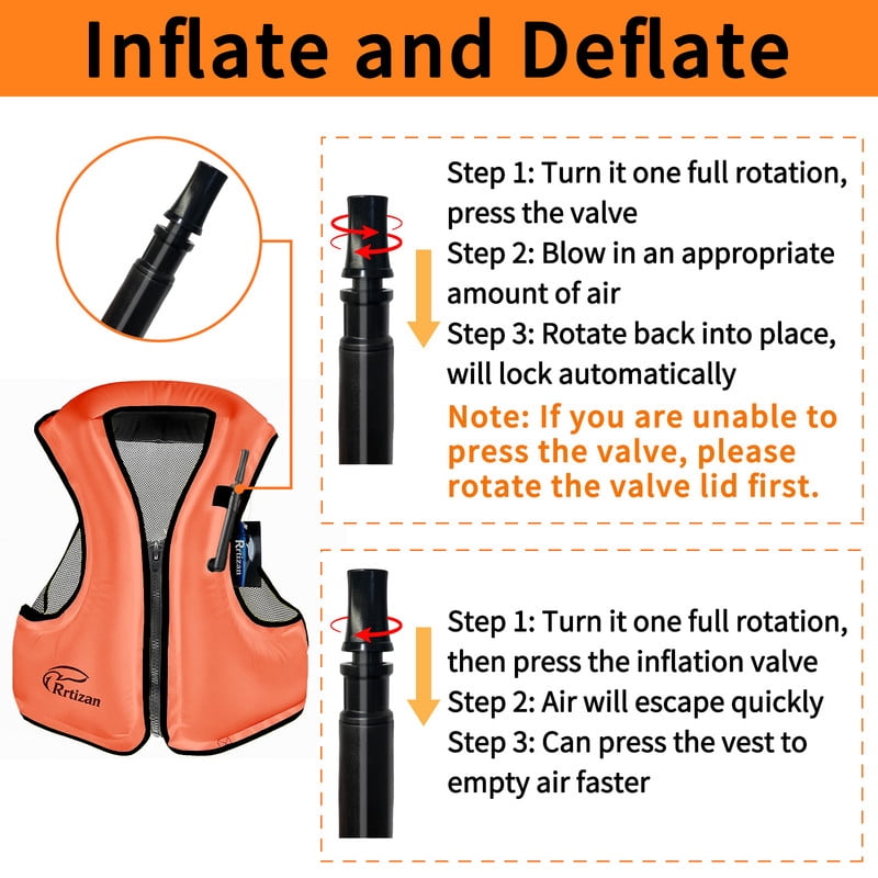 Adult Buoyancy Vest Life Jacket , High Buoyancy, Adjustable Straps, Lightweight Comfortable Quick-Drying Unisex for Boating Fishing Kayaking Swimming Water Sports, Orange