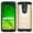 Gold, variant on Motorola Moto G7 Power / XT1955 / Supra Dual layer Metal Brushed Shockproof Armor Hybrid Case Cover Black
