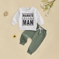 thumbnail image 2 of Towmus Toddler Baby Boy Fall Outfit Mama's Boy Letter Graphic Sweatshirt Top Elastic Pants Set Cute 2pcs Winter Clothes, 2 of 7
