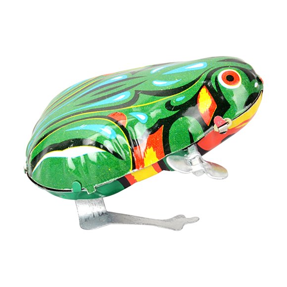 Jouet Sautant Classique Multicolore à Remontage, Grenouilles Mécaniques Sautantes Style Vintage, Jouets à Mouvement Mécanique pour Enfants et Adultes, Anti-Stress, Taille 5.12X5.12 Pouces, Construction en Métal Durable, Cadeau Amusant