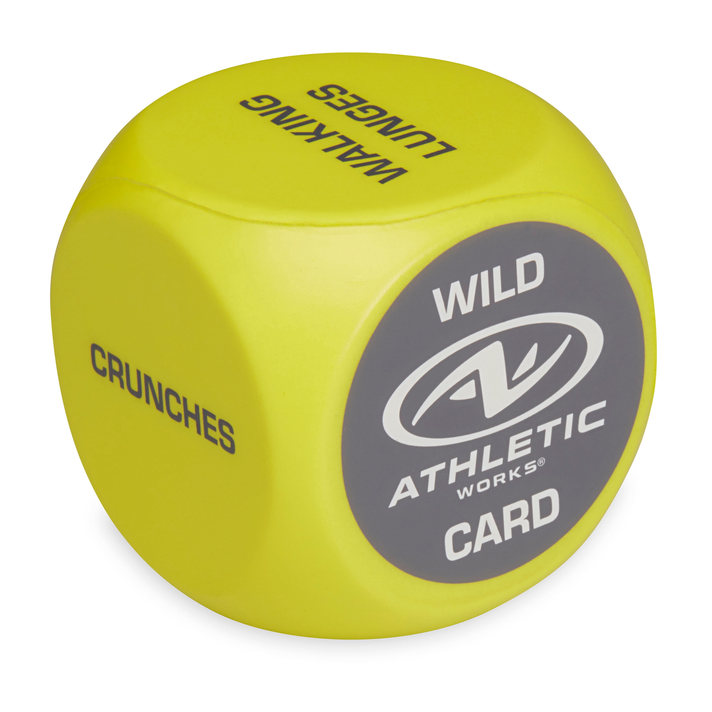 Athletic Works Exercise Workout Dice, 6-Sided, Foam, 2 Count, Yellow, Adult, 2 Count, Ages 18+