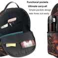 thumbnail image 5 of Lsque Dark Skull King Throne Pattern Backpack – School Travel Canvas Daypack with Ergonomic Padded Straps, Multiple Compartments & Leather Handle, 5 of 5
