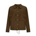 thumbnail image 4 of Dxzfnsa Button Down Jackets for Women Women's Casual Loose Solid Color Lapel Collar Coats Fashion Long Sleeve Hoodless Jackets with Pockets, 4 of 6